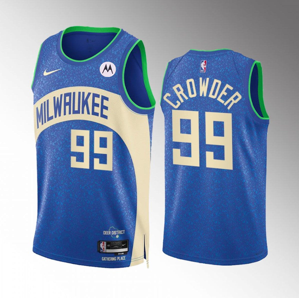 Jae Crowder Milwaukee Bucks blue City Edition jersey