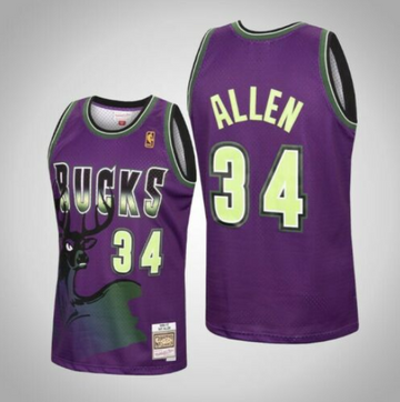 Custom Milwaukee Bucks purple jersey