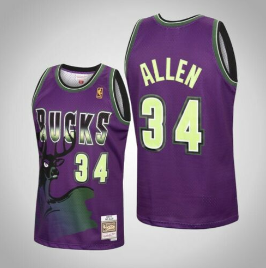 Custom Milwaukee Bucks purple jersey
