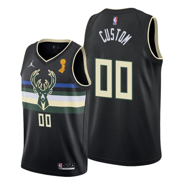Custom Milwaukee Bucks black jersey