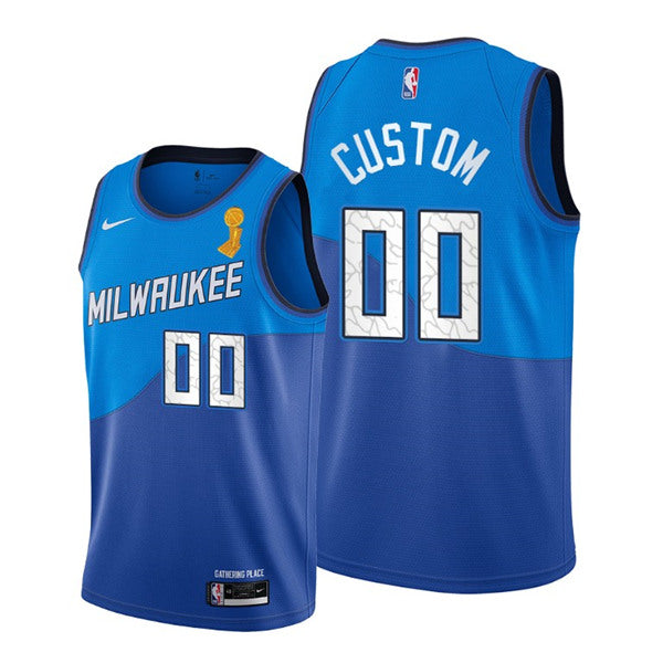 Custom Milwaukee Bucks blue jersey