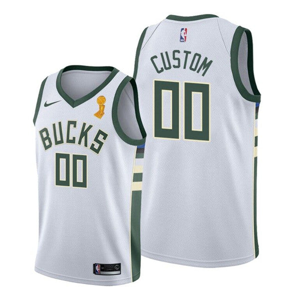 Custom Milwaukee Bucks white jersey