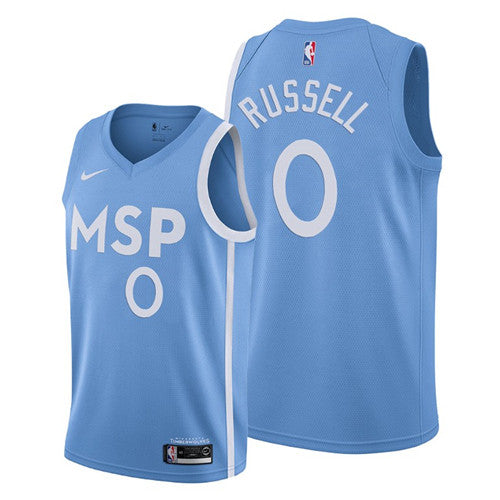 D'Angelo Russell Minnesota Timberwolves blue City Edition jersey