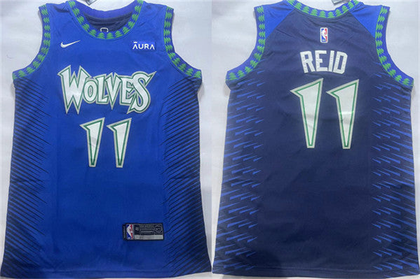 Naz Reid Minnesota Timberwolves blue City Edition jersey