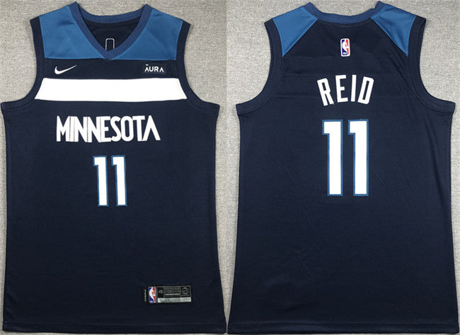 Naz Reid Minnesota Timberwolves navy jersey