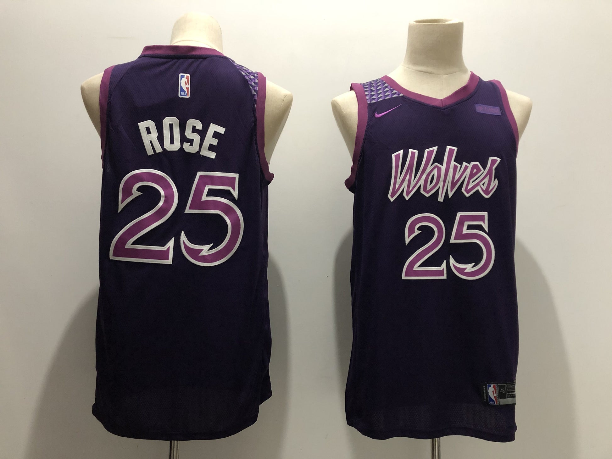 Derrick Rose Minnesota Timberwolves purple City Edition jersey