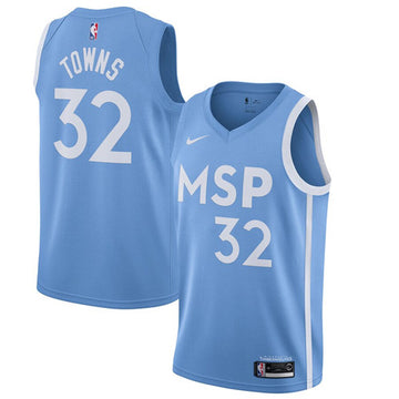 Karl-Anthony Towns Minnesota Timberwolves blue City Edition jersey