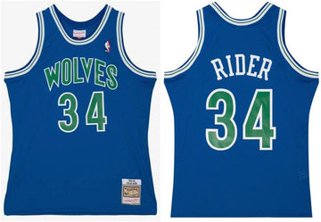 Isaiah Rider Jr Minnesota Timberwolves blue Throwback jersey