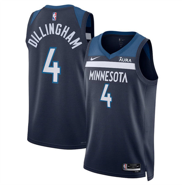 Rob Dillingham Minnesota Timberwolves navy jersey