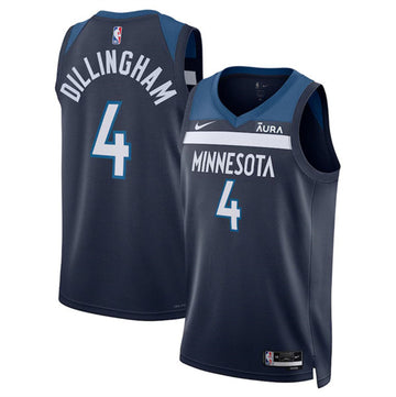 Rob Dillingham Minnesota Timberwolves navy jersey
