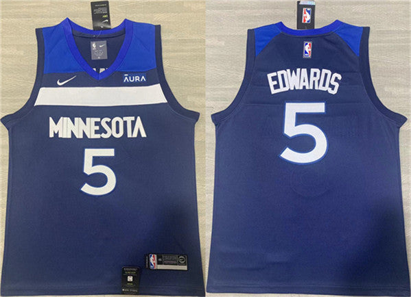 Anthony Edwards Minnesota Timberwolves navy jersey
