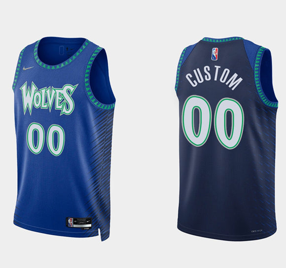 Custom Minnesota Timberwolves royal jersey