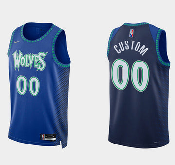 Custom Minnesota Timberwolves royal jersey