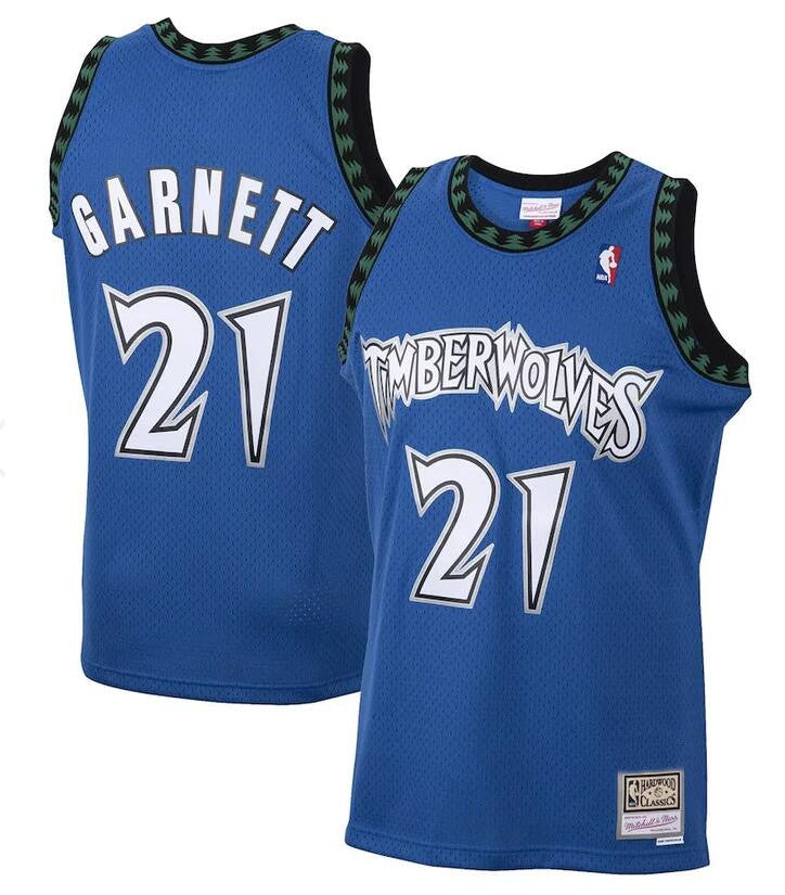 Custom Minnesota Timberwolves blue Throwback jersey