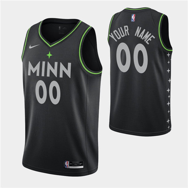 Custom Minnesota Timberwolves black jersey