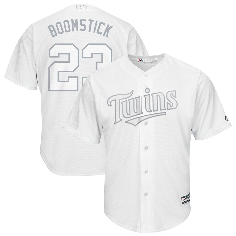 Nelson Cruz Boomstick Majestic Minnesota Twins white jersey