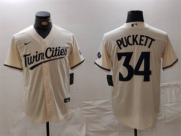 Kirby Puckett Minnesota Twins cream jersey