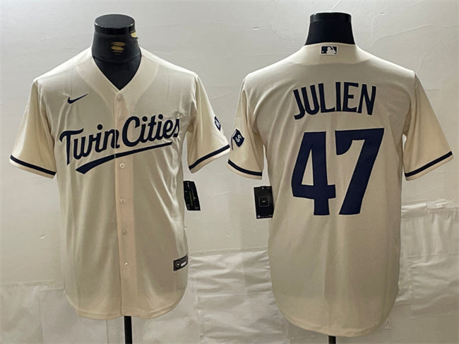 Edouard Julien Minnesota Twins cream jersey