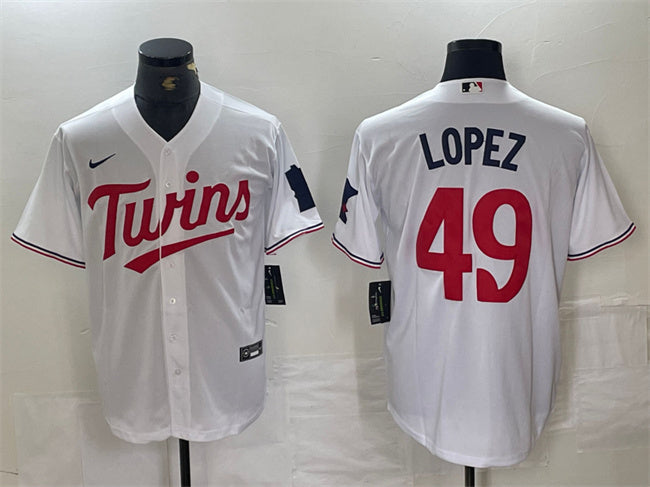 Pablo Lopez Minnesota Twins white jersey