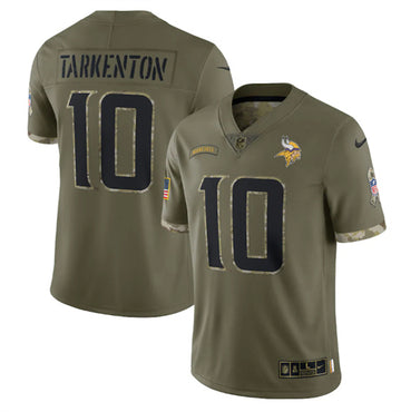 Fran Tarkenton Minnesota Vikings olive Salute To Service jersey
