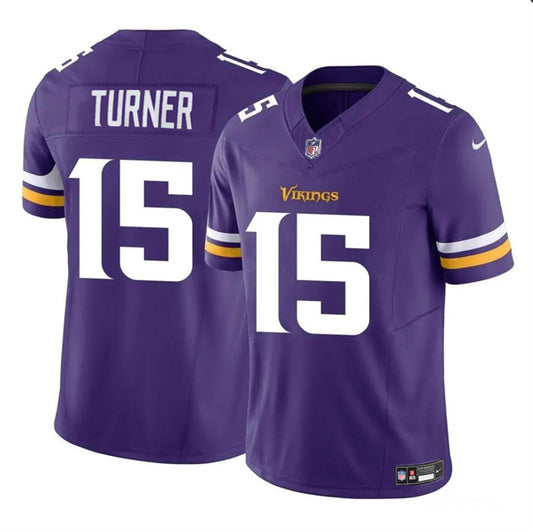Minnesota Vikings #15 Dallas Turner Purple 2024 Draft FUSE Jersey