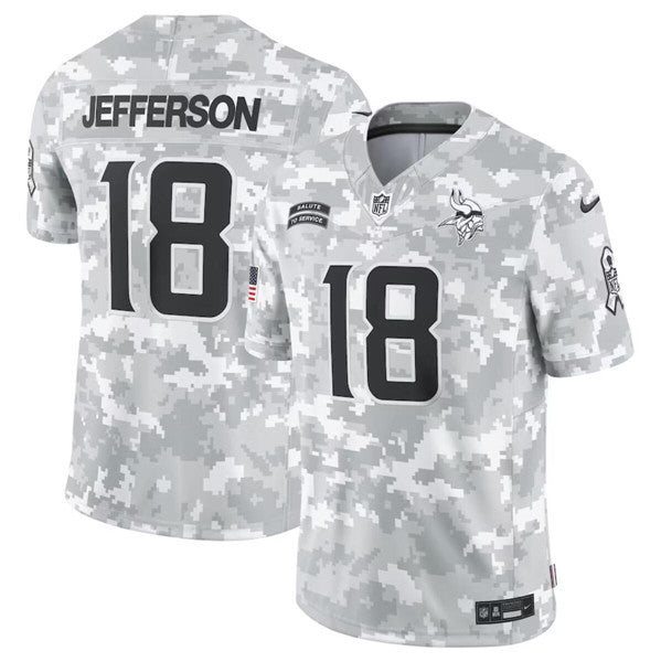 Justin Jefferson Arctic Minnesota Vikings camo Salute To Service jersey