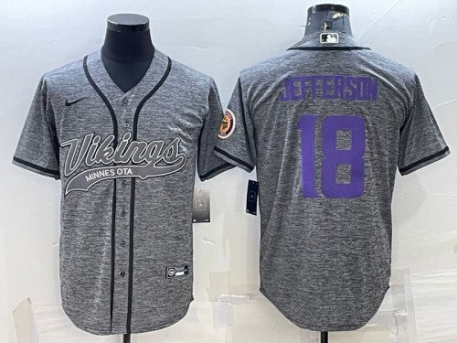 Justin Jefferson Minnesota Vikings gray jersey
