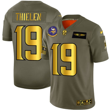 Adam Thielen Minnesota Vikings olive-gold Salute To Service jersey
