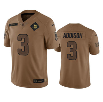 Jordan Addison Minnesota Vikings brown Salute To Service jersey