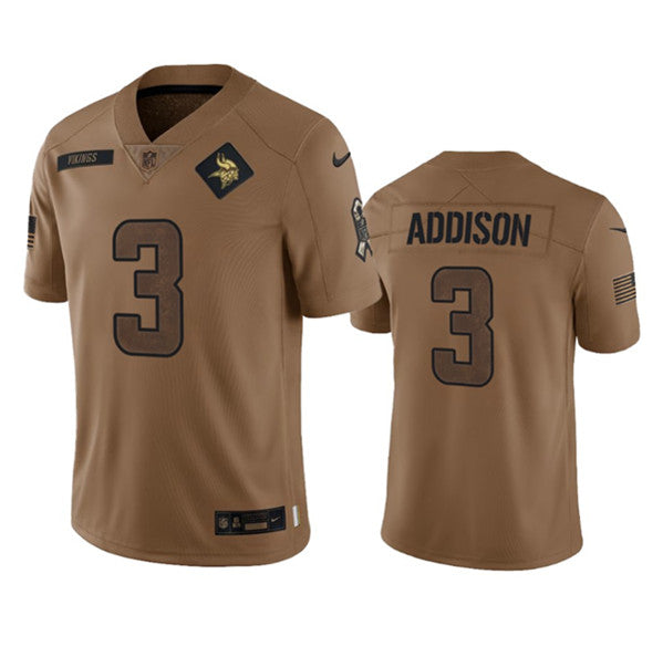 Jordan Addison Minnesota Vikings brown Salute To Service jersey