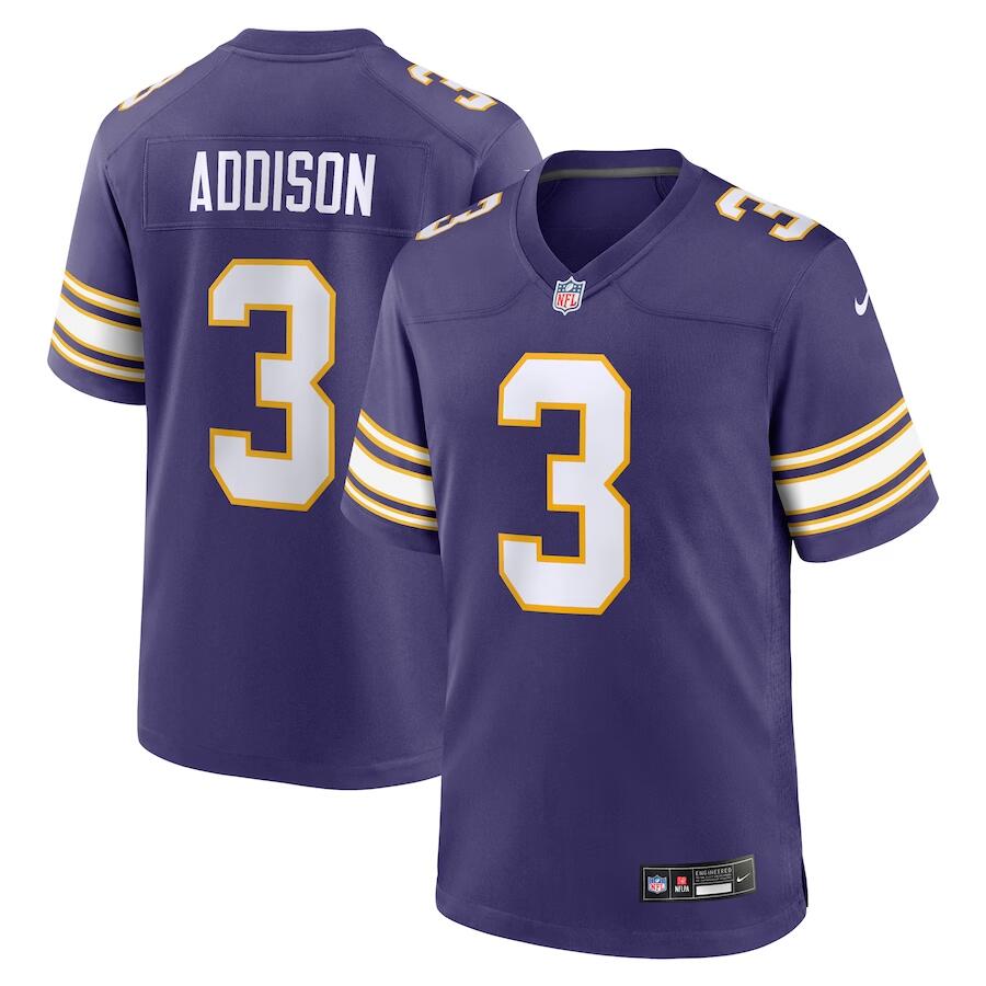 Jordan Addison Minnesota Vikings purple Game jersey