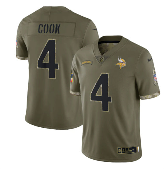 Dalvin Cook Minnesota Vikings olive Salute To Service jersey