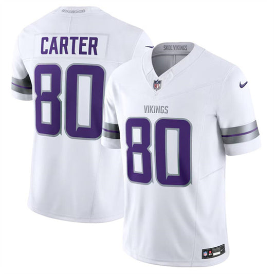 Minnesota Vikings #80 Cris Carter White FUSE Winter Warrior Jersey