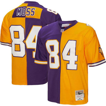 Randy Moss Minnesota Vikings purple-gold Split jersey