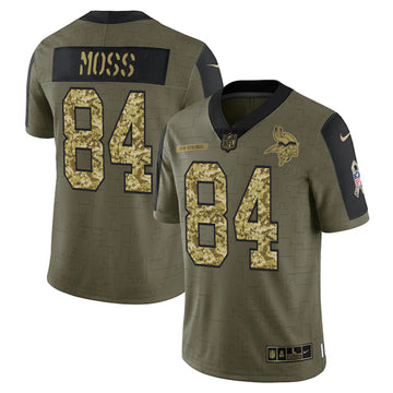 Randy Moss Minnesota Vikings olive Salute To Service jersey