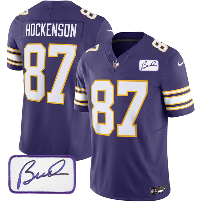 TJ Hockenson Minnesota Vikings purple FUSE jersey