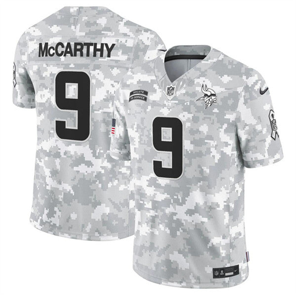 JJ McCarthy Arctic Minnesota Vikings camo Salute To Service jersey