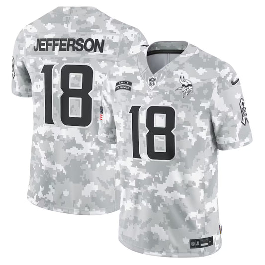 Minnesota Vikings Custom Arctic Camo 2024 FUSE Salute To Service Jersey