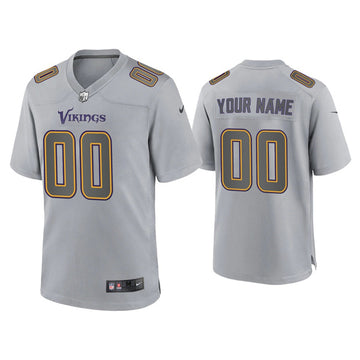 Custom Minnesota Vikings gray Game jersey