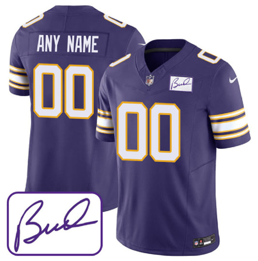 Minnesota Vikings Custom Purple 2023 FUSE Bud Grant patch Jersey