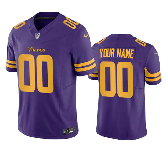 Minnesota Vikings Custom Purple 2023 FUSE Color Rush Jersey