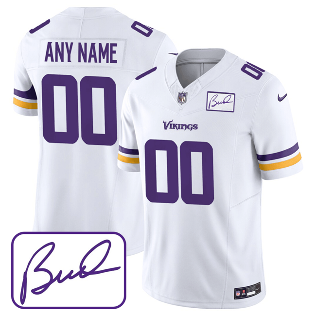 Custom Minnesota Vikings white FUSE jersey
