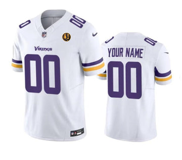Custom Minnesota Vikings white FUSE jersey