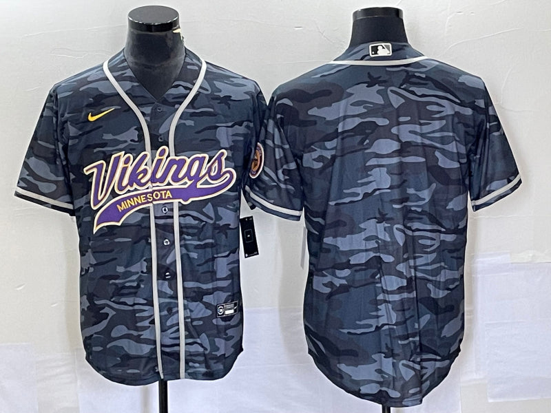 Custom Minnesota Vikings gray Camo jersey