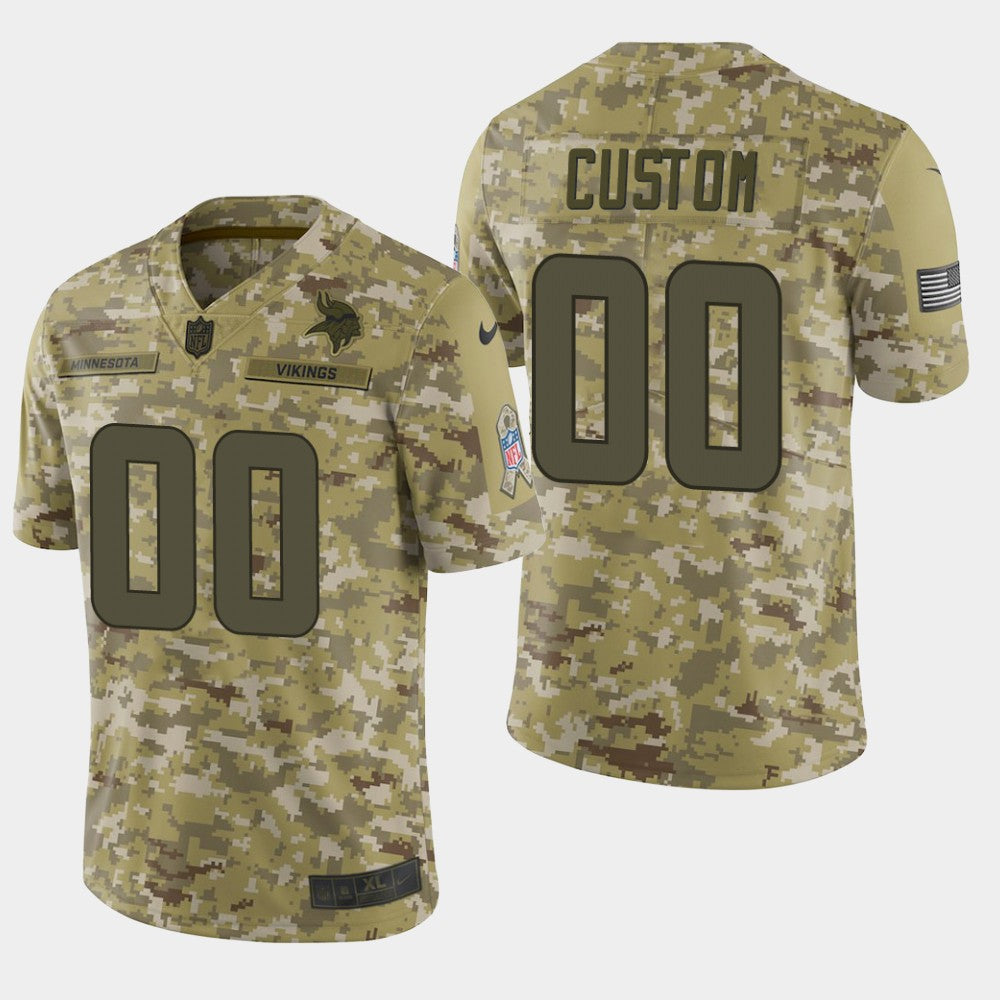Custom Minnesota Vikings camo Salute To Service jersey