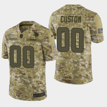 Custom Minnesota Vikings camo Salute To Service jersey