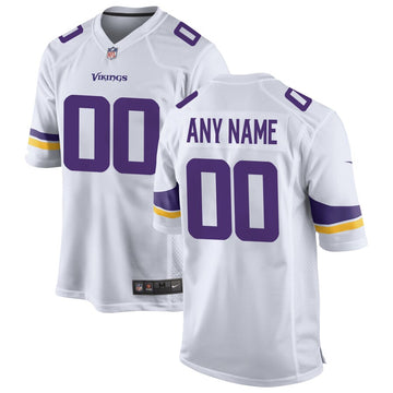 Custom Minnesota Vikings white Game jersey