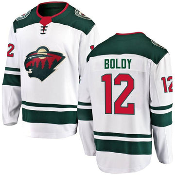 Matthew Boldy Minnesota Wild white Away jersey