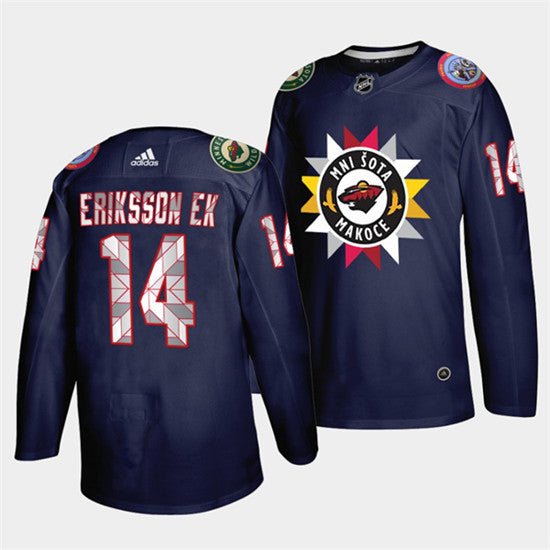 Joel Eriksson Ek Minnesota Wild navy Heritage jersey