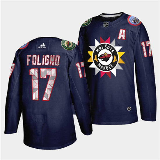 Marcus Foligno Minnesota Wild navy Heritage jersey